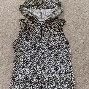 & Other Stories Leopard Print Hooded Tank Top in Tan and Black